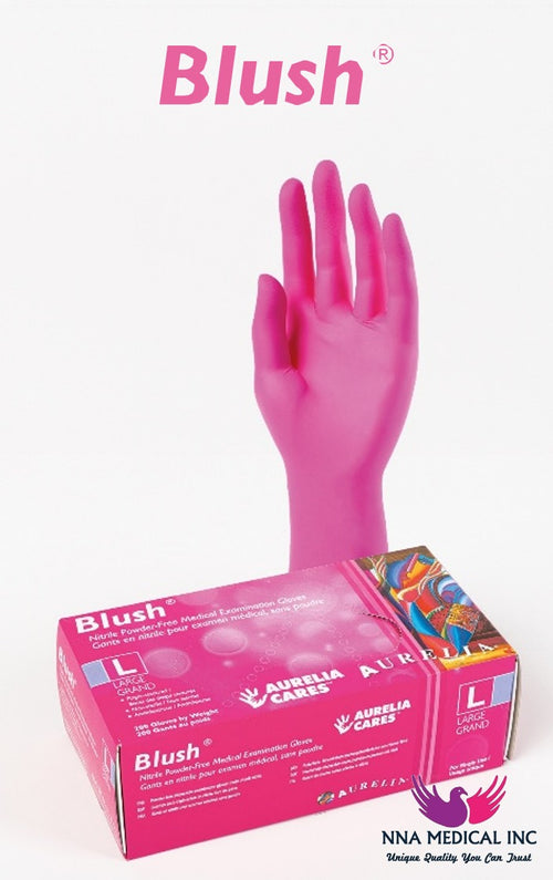 NNA MEDICAL | Blush® Pink Nitrile Exam Gloves – Powder-Free (Aurelia)