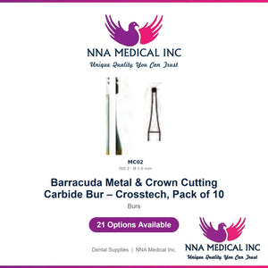 NNA MEDICAL | Barracuda Metal & Crown Cutting Carbide Bur – Crosstech, Pack of 10