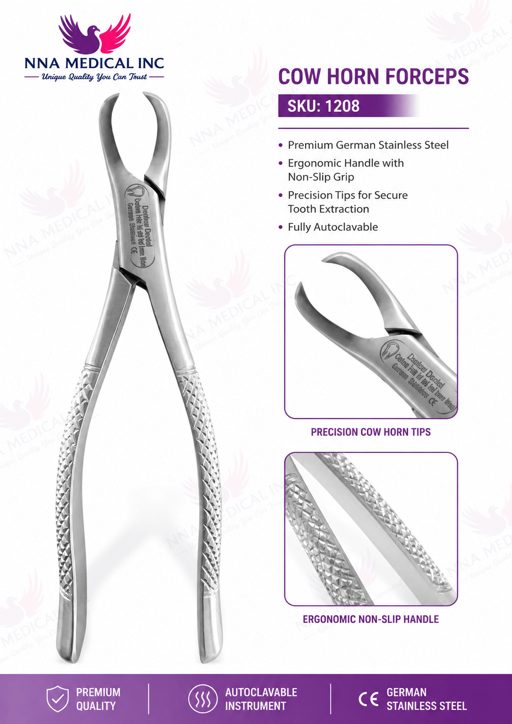 23S Cowhorn Pedo Extraction Forceps – Lower Primary Molars image 0