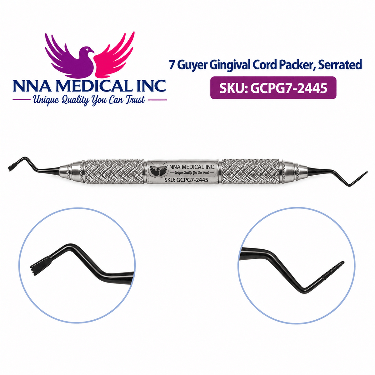 7 Guyer Gingival Cord Packer, Serrated image 0