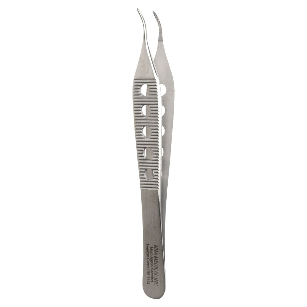 Micro Adson 4.5" Curved Tissue Forceps image 0