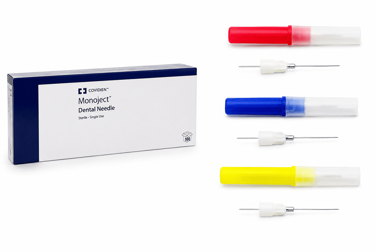Monoject Dental Needles – Plastic Hub - 27G Long · Yellow image 0