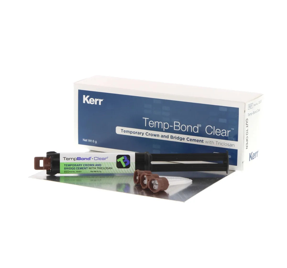 Kerr TempBond Clear with Triclosan – 6 g Syringe Kit image 0