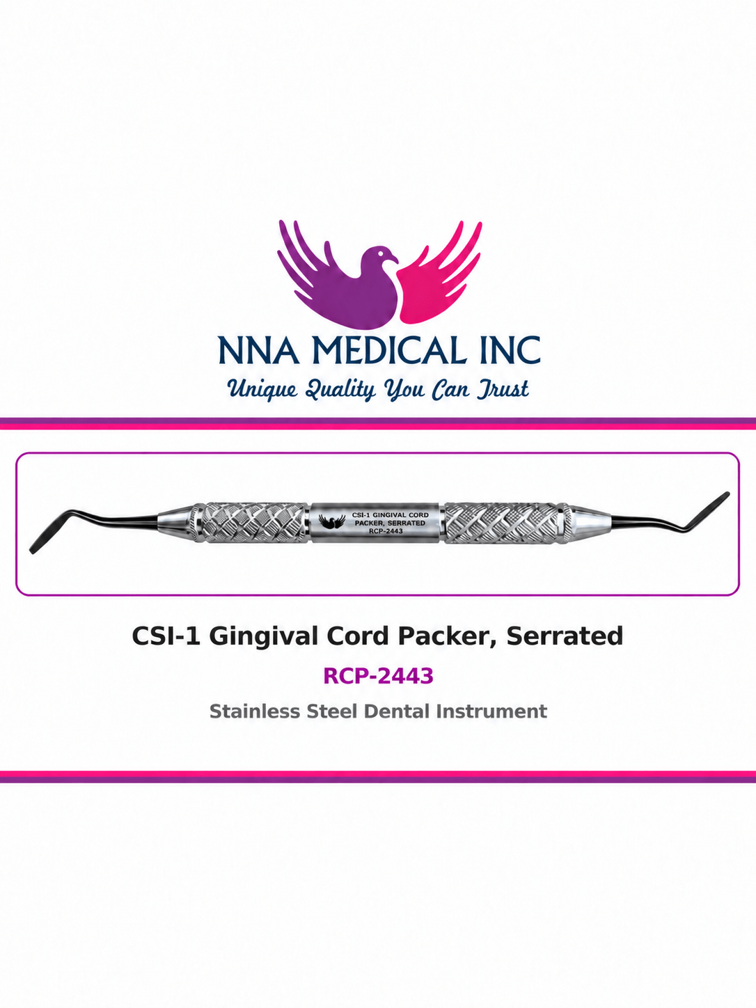 CSI-1 Gingival Cord Packer, Serrated image 0