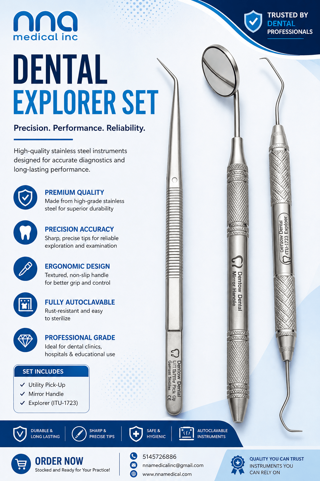 Dental Exam Basic Kit 3 pcs image 0