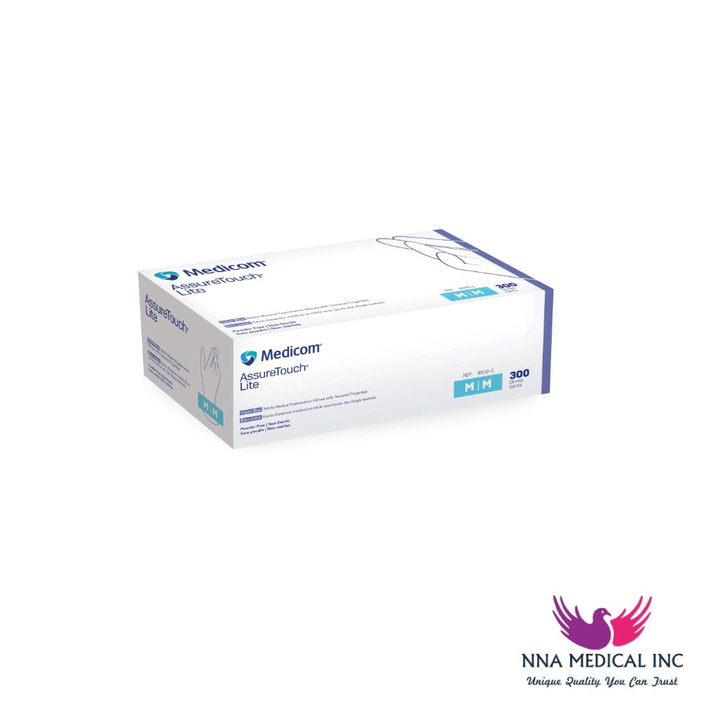 AssureTouch Lite Nitrile Medical Examination Gloves, Textured Fingertips, Violet Blue – image 3