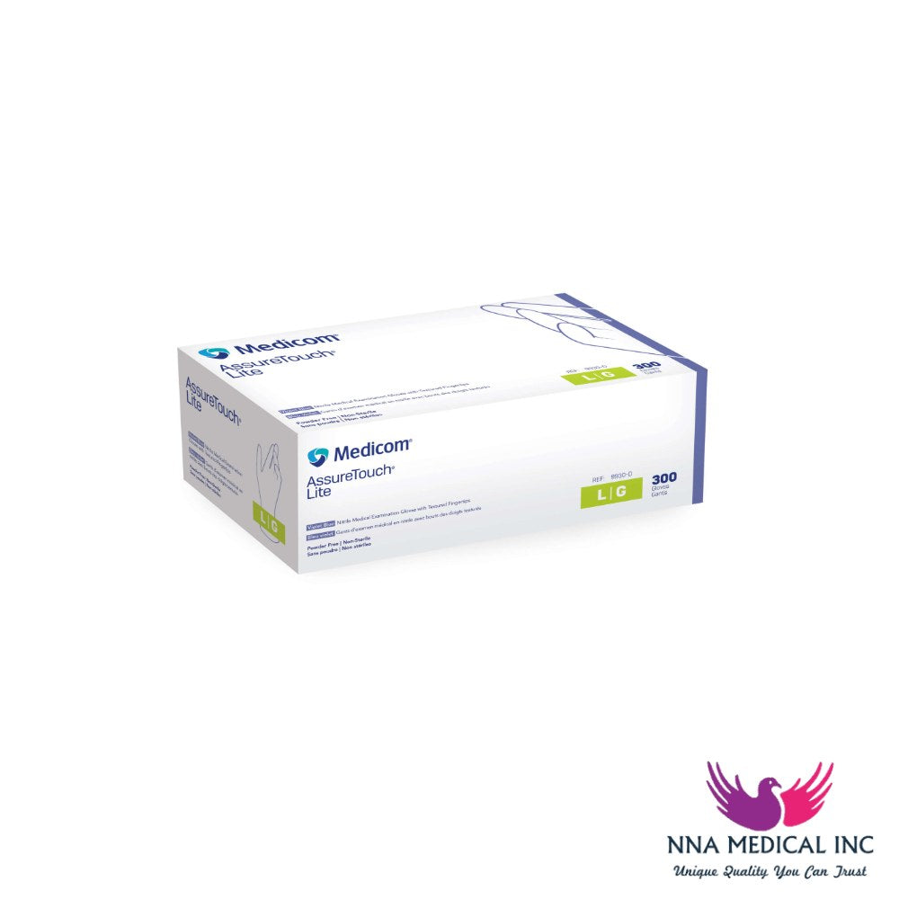AssureTouch Lite Nitrile Medical Examination Gloves, Textured Fingertips, Violet Blue – image 4