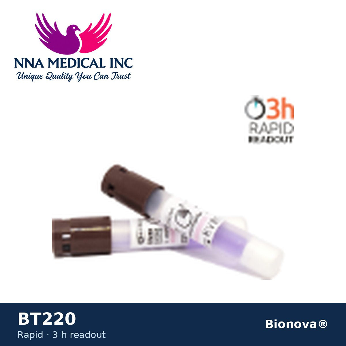 Bionova® BT220 Rapid Biological Indicator – Steam, 3-Hour Readout (Box of 50) – NNA Medical