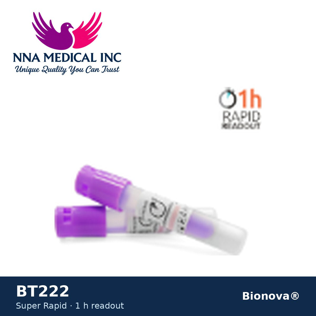 Bionova® BT222 Super Rapid Biological Indicator – Steam, 1-Hour Readout (Box of 50) – NNA Medical