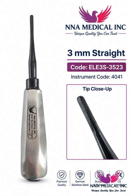 NNA MEDICAL - Luxating Elevator Black Line 3MM Straight