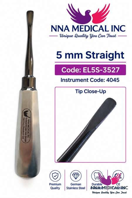 NNA MEDICAL - Luxating Elevator Black Line 5MM Straight