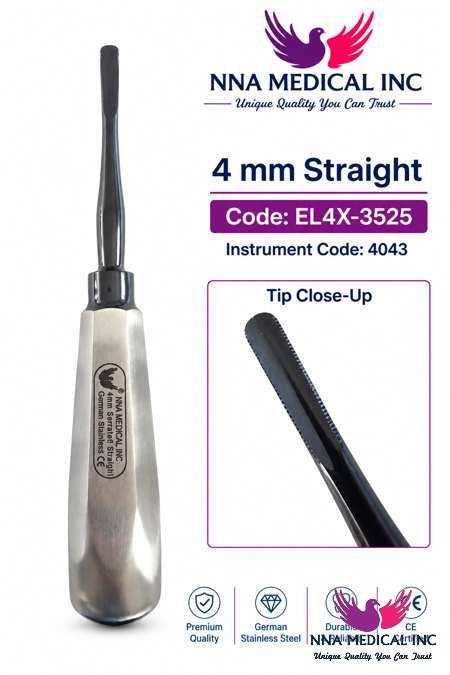 NNA MEDICAL - Luxating Elevator Black Line 4MM Straight
