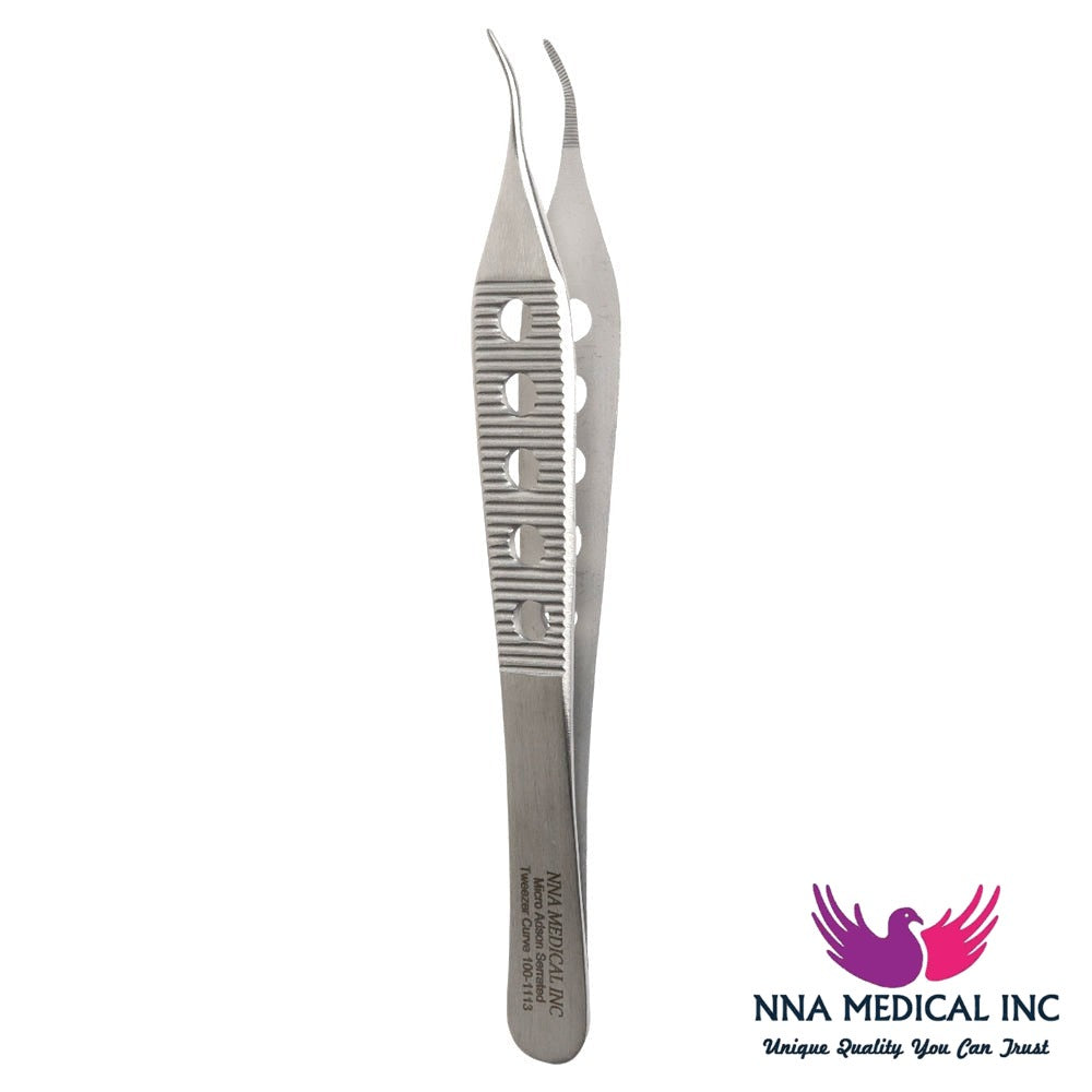 NNA MEDICAL - Micro Adson 4.5" Curved Tissue Forceps