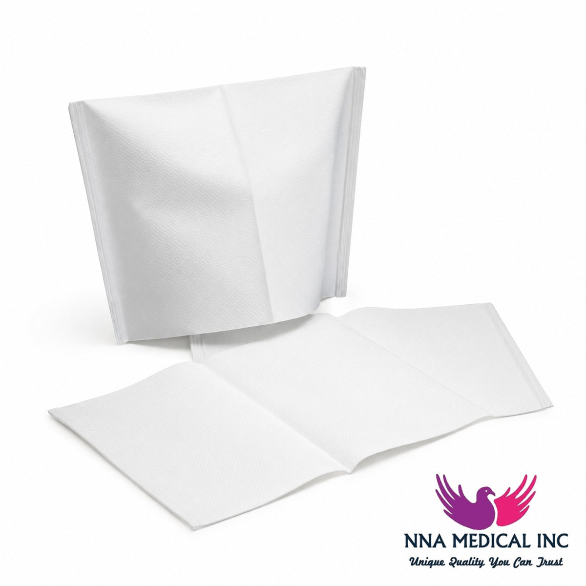 NNA MEDICAL - Headrest Covers – Paper/Poly - 10×10" White
