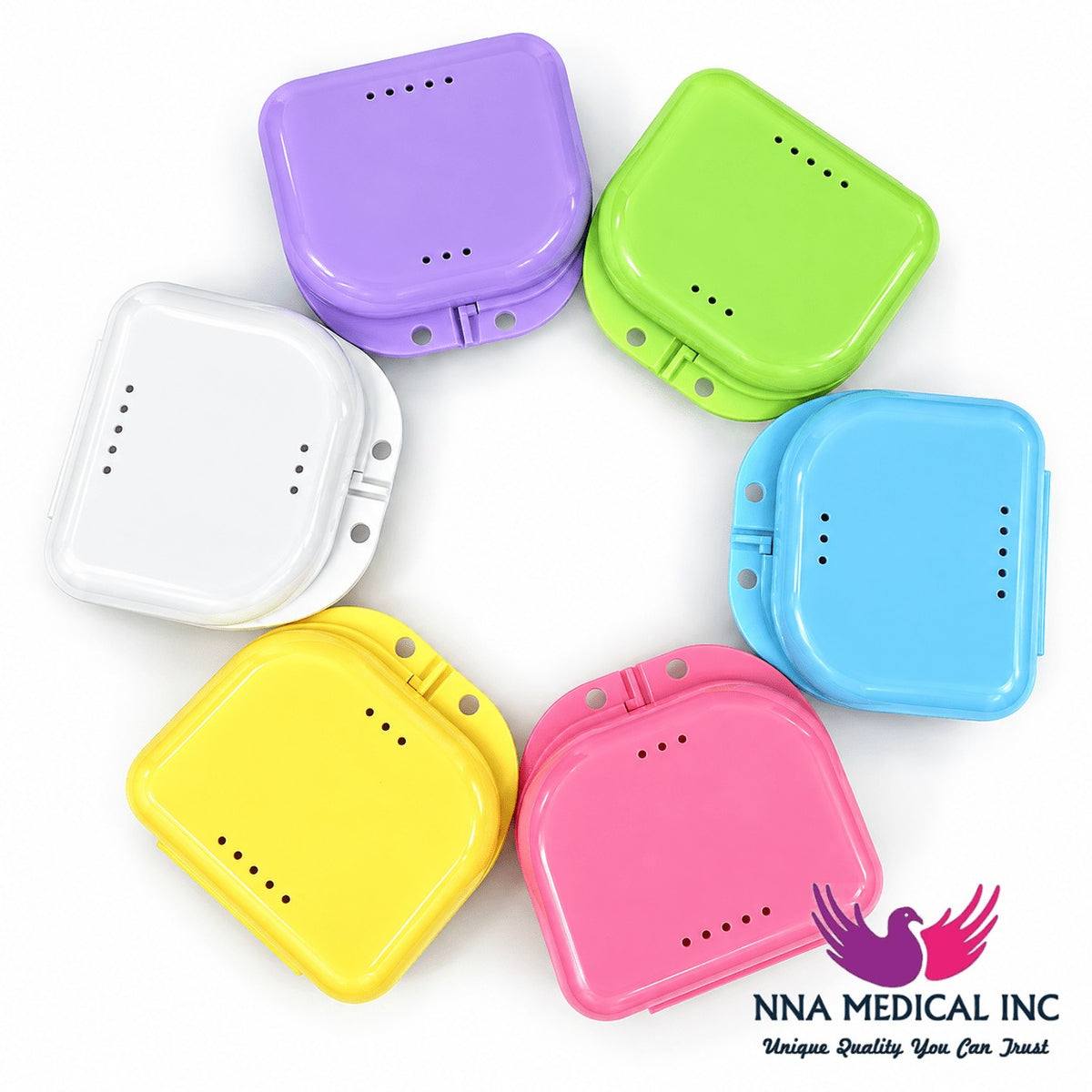 NNA MEDICAL - Ortho Retainer Boxes – Assorted Colors (12/bag)
