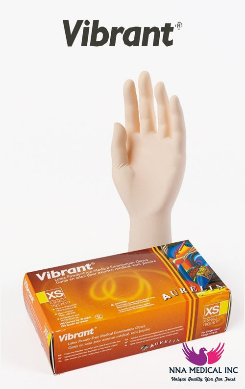 NNA MEDICAL | Vibrant® Latex Exam Gloves – Powder-Free (Aurelia)
