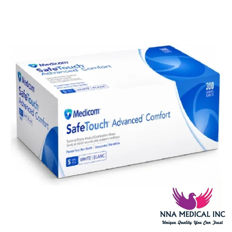 NNA MEDICAL - Medicom SafeTouch Advanced Comfort Nitrile Gloves – White (300/Box)