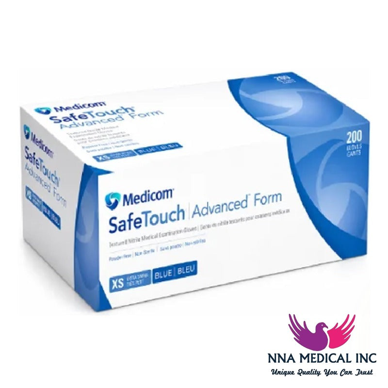 NNA MEDICAL - Medicom SafeTouch Form Nitrile Gloves – Blue (200/Box)