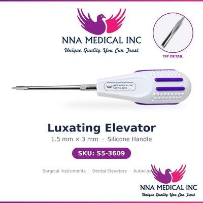 NNA MEDICAL - Luxating Elevator – 1.5 mm × 3 mm Silicone Handle