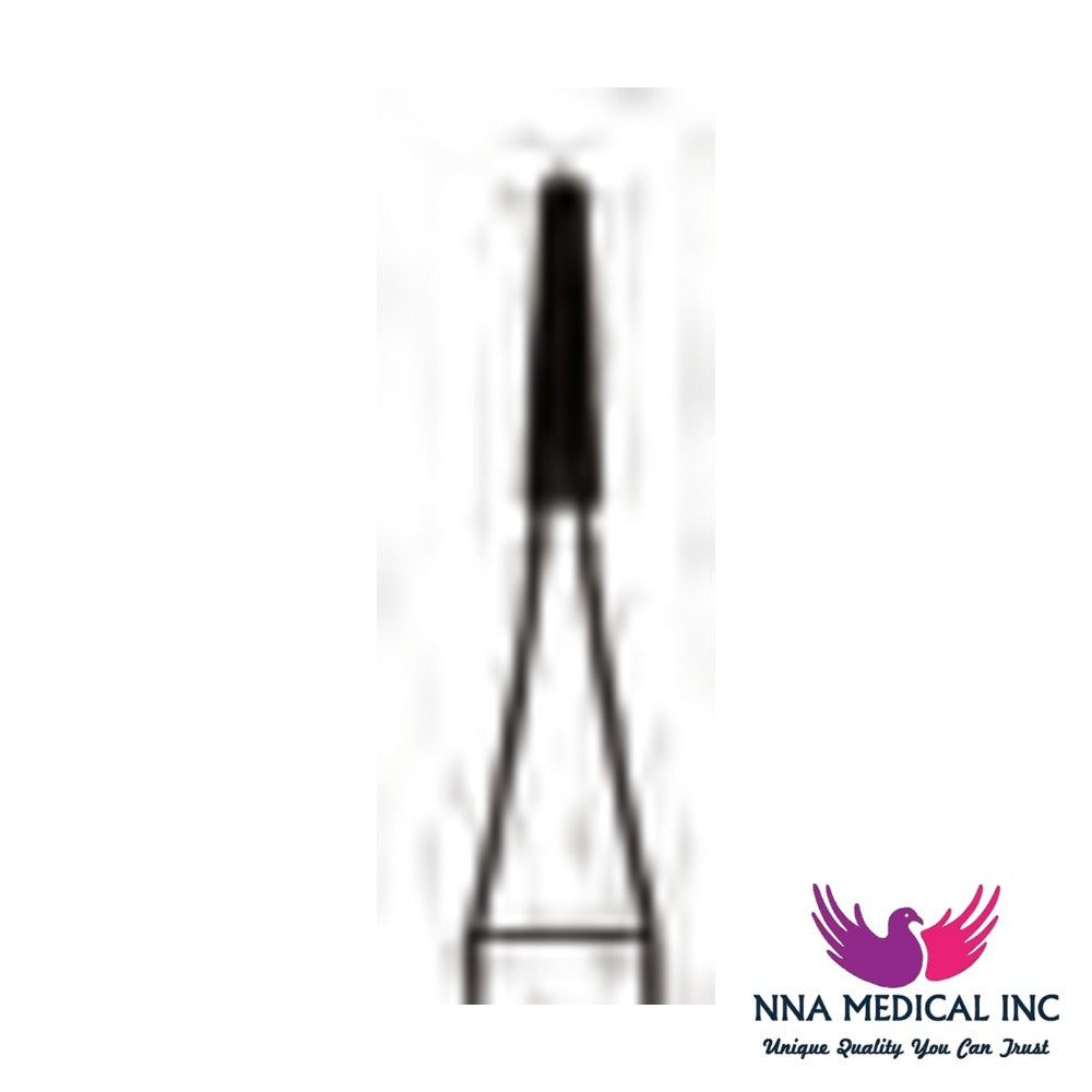 NNA MEDICAL - Taper Round End X-Cut Fissure Carbide Bur ISO 1700 – Ø 1.0 mm, 3.7 mm Head – Crosstech, Pack of 10