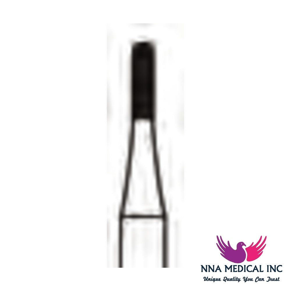 NNA MEDICAL - Straight Round End X-Cut Fissure Carbide Bur ISO 1558 – Ø 1.2 mm, 3.7 mm Head – Crosstech, Pack of 10