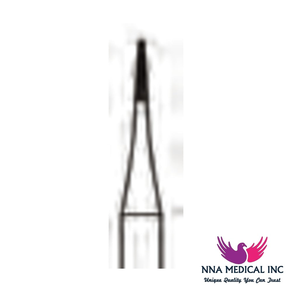 NNA MEDICAL - Tapered Fissure Carbide Bur ISO 167 – Ø 0.5 mm, 3.2 mm Head – Crosstech, Pack of 10