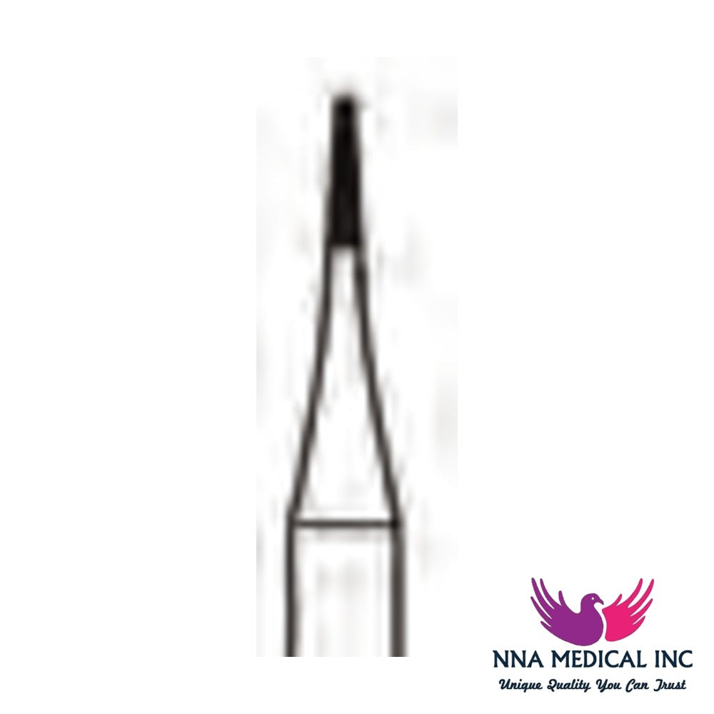 NNA MEDICAL - Tapered Fissure Carbide Bur ISO 168 – Ø 0.8 mm, 3.2 mm Head – Crosstech, Pack of 10