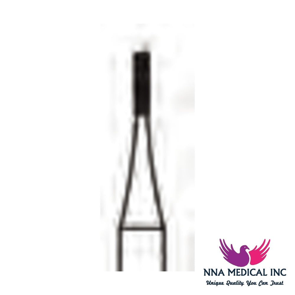 NNA MEDICAL - Straight Flat End X-Cut Fissure Carbide Bur ISO 555 – Ø 0.8 mm, 3.2 mm Head – Crosstech, Pack of 10