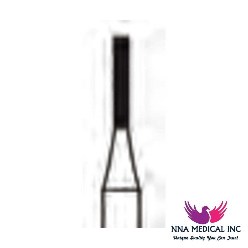 NNA MEDICAL - Straight Flat End X-Cut Fissure Carbide Bur ISO 557L – Ø 1.0 mm, 4.9 mm Head – Crosstech, Pack of 10