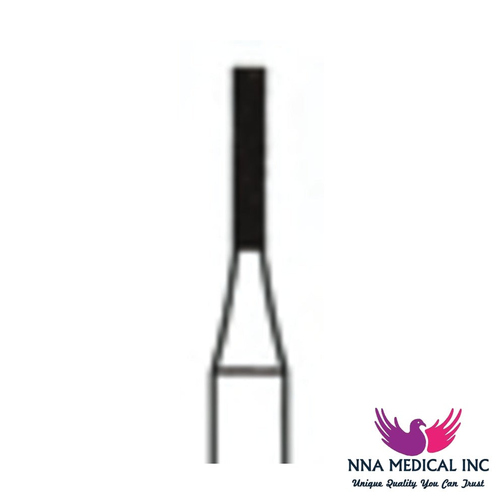 NNA MEDICAL - Straight Flat-End Fissure Carbide Bur ISO 57L – Ø 1.0 mm, 4.9 mm Head – Crosstech, Pack of 10