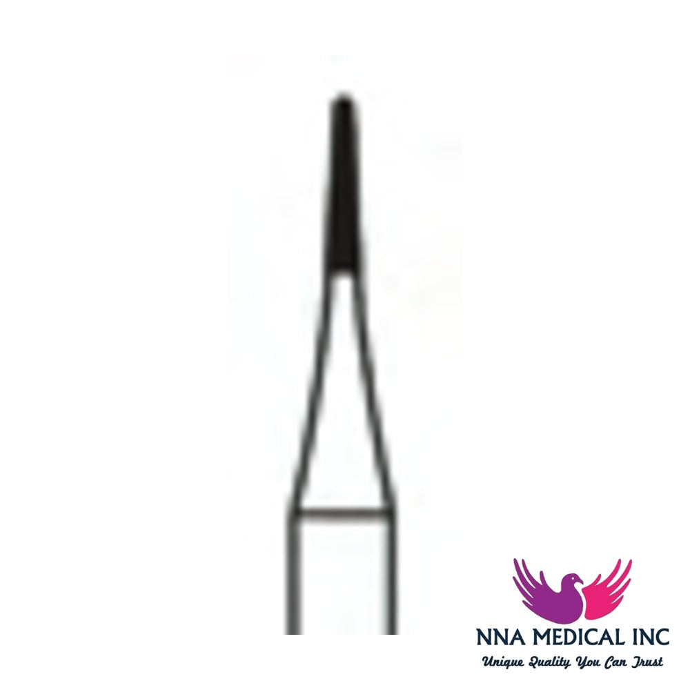 NNA MEDICAL - Taper Round End Fissure Carbide Bur ISO 1169 – Ø 0.9 mm, 3.2 mm Head – Crosstech, Pack of 10