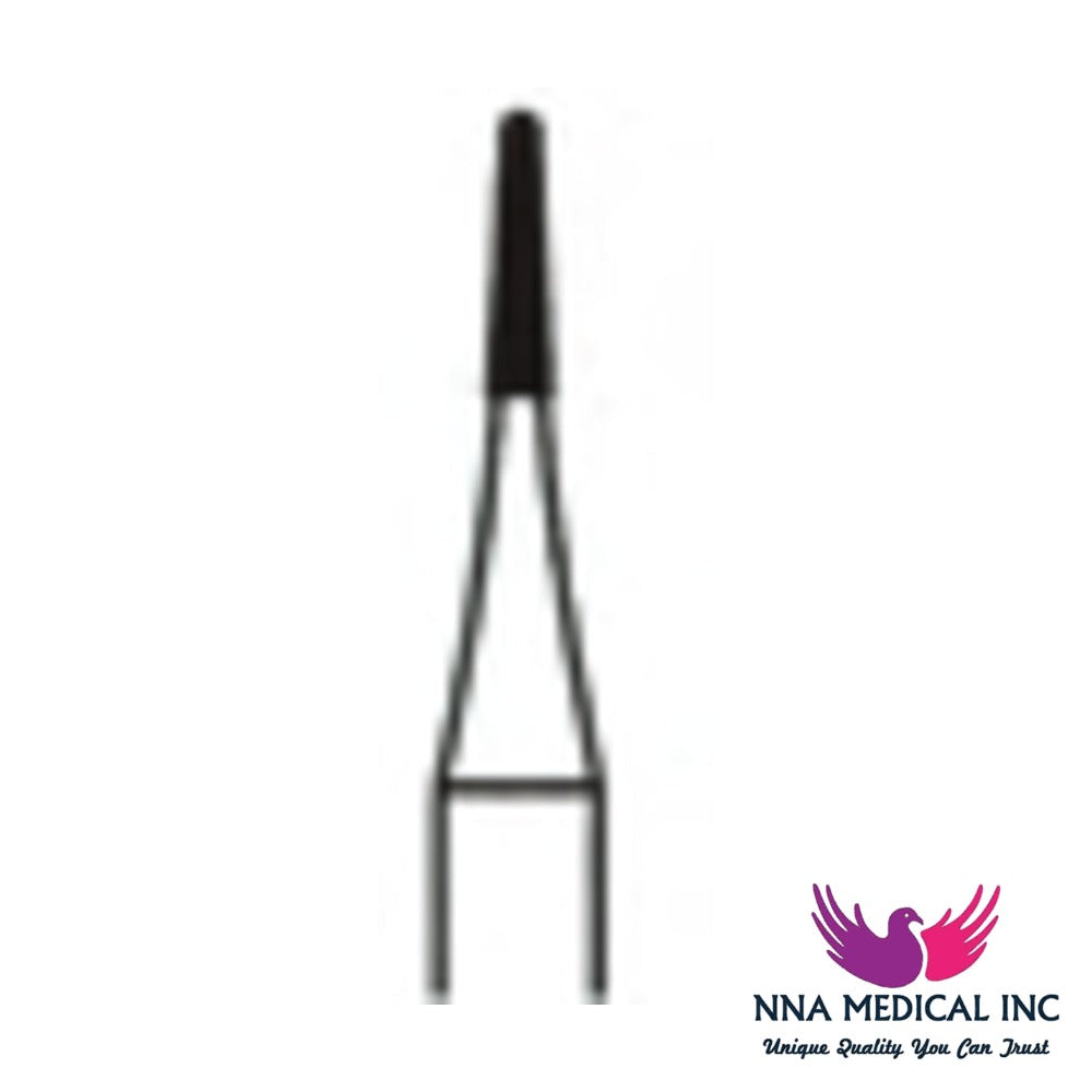 NNA MEDICAL - Taper Round End Fissure Carbide Bur ISO 1170 – Ø 1.0 mm, 3.7 mm Head – Crosstech, Pack of 10