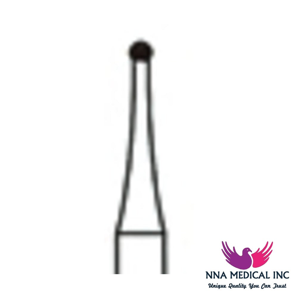 NNA MEDICAL - Round Trimming & Finishing Carbide Bur ISO 3 – Ø 1.2 mm – 12/30 Flutes, Pack of 5
