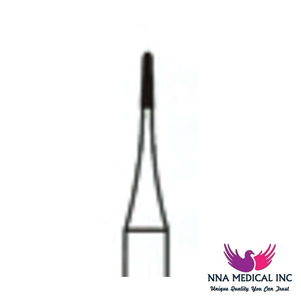 NNA MEDICAL - Bullet Trimming & Finishing Carbide Bur ISO OS3 – Ø 0.7 mm, 3.2 mm Head – 12/30 Flutes, Pack of 5