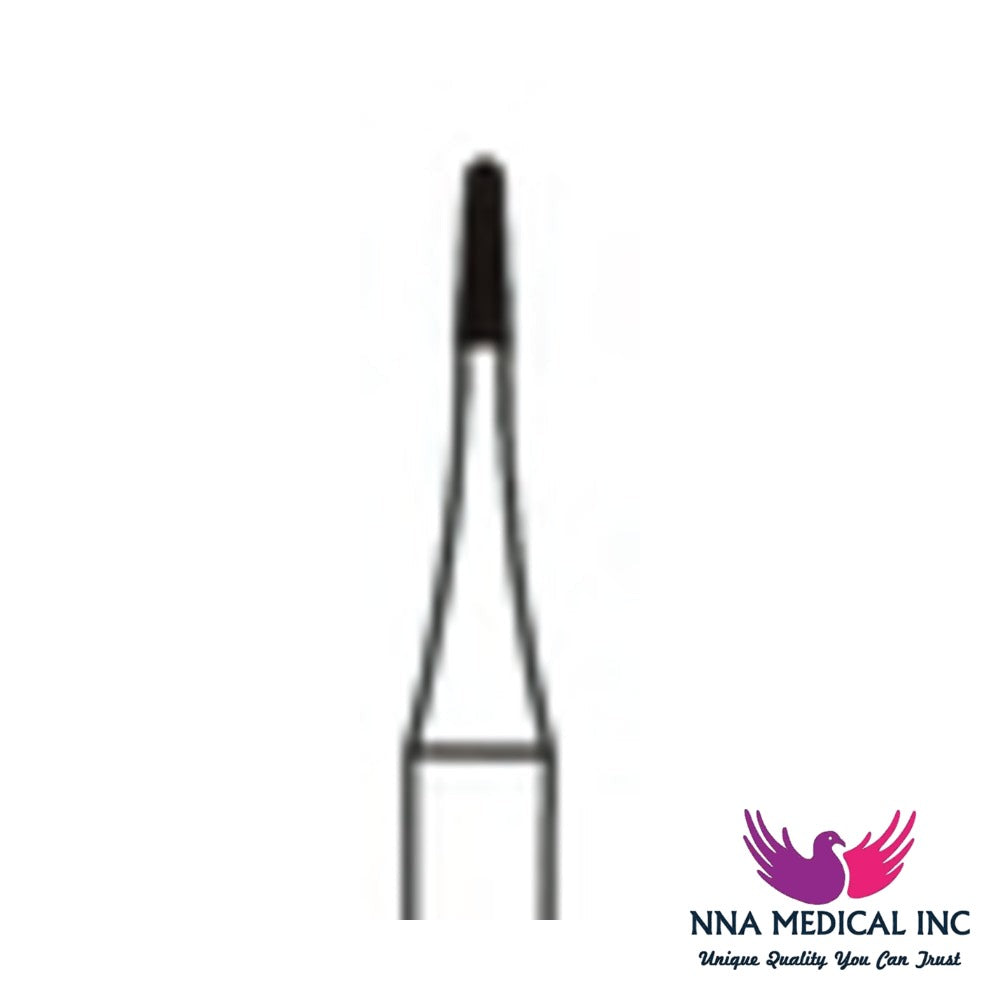 NNA MEDICAL - Bullet Trimming & Finishing Carbide Bur ISO OS2 – Ø 0.9 mm, 3.2 mm Head – 12/30 Flutes, Pack of 5