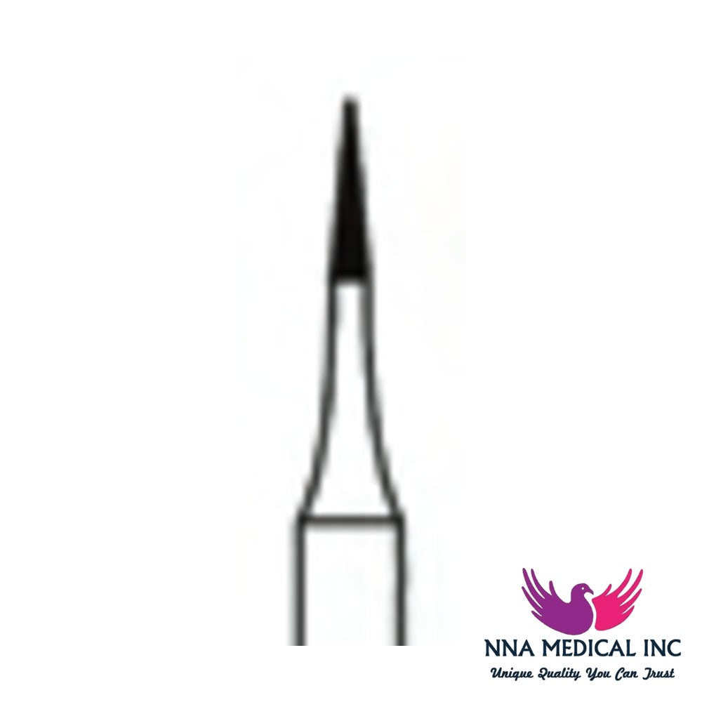 NNA MEDICAL - Taper T-Series Trimming & Finishing Carbide Bur ISO T-1 – Ø 0.9 mm, 2.9 mm Head – 12/30 Flutes, Pack of 5