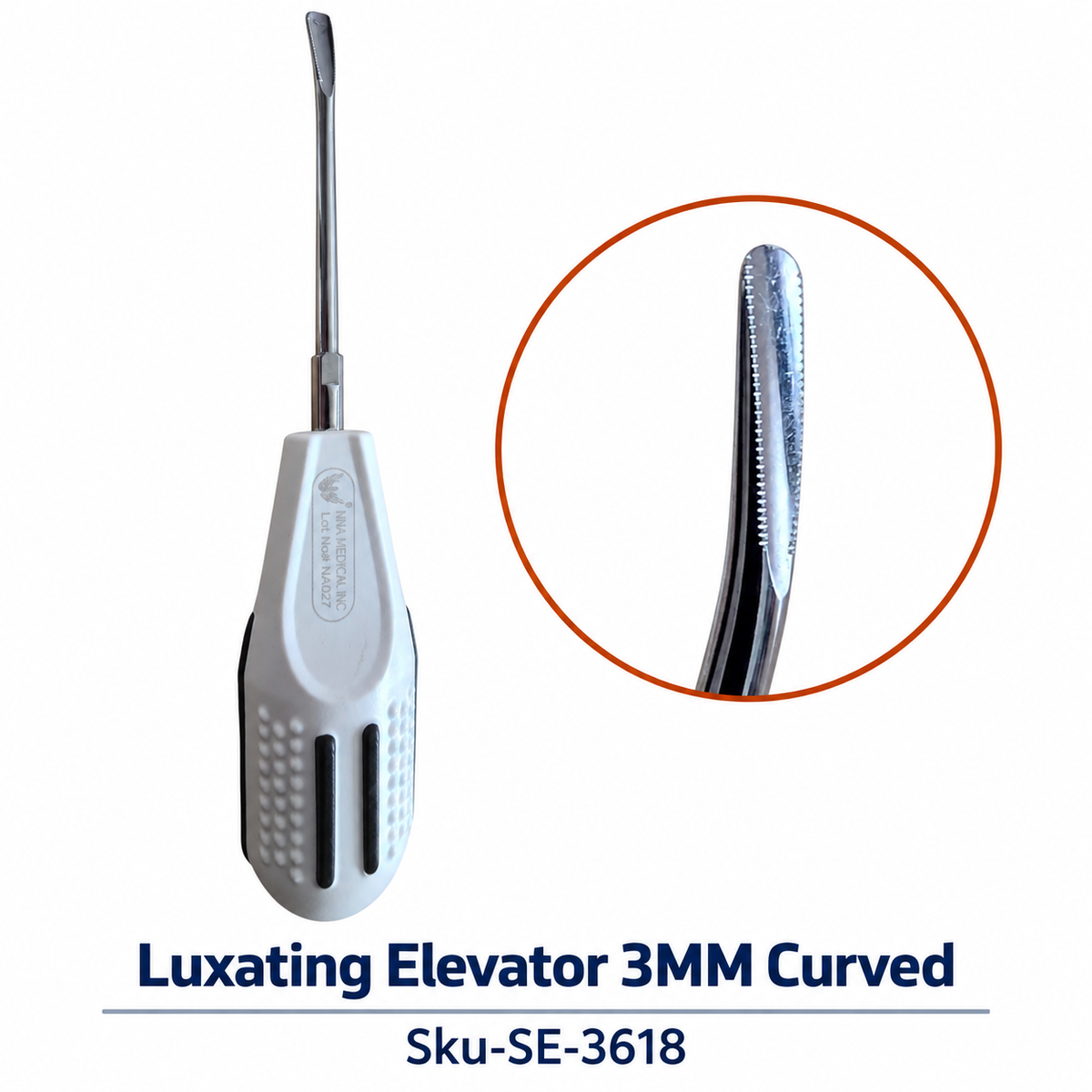 Luxating Elevator – 3MM Curved Copack Plastic Handle