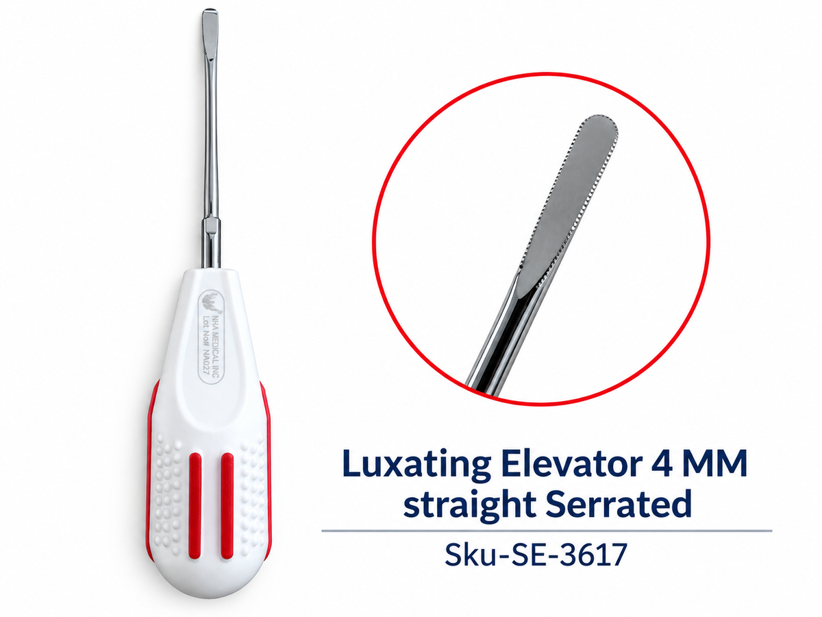Luxating Elevator – 4 MM Straight Serrated Copack Plastic Handle