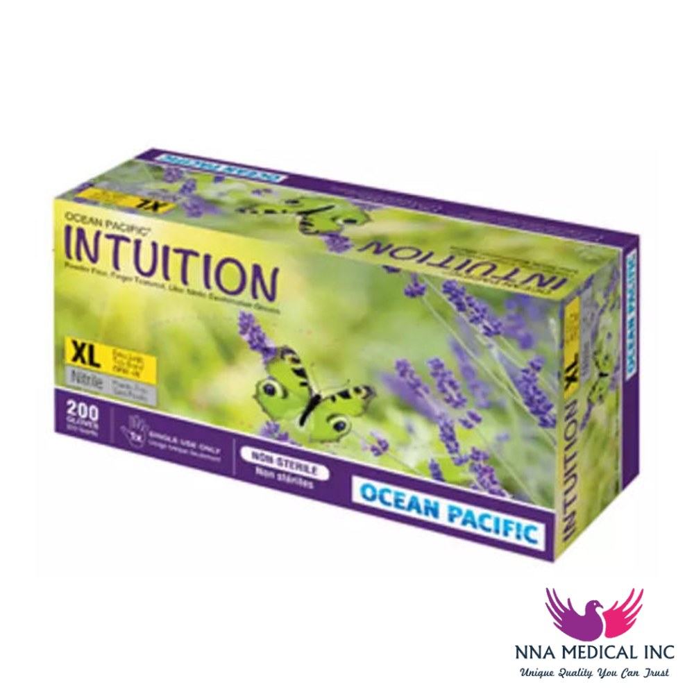 Ocean Pacific Intuition Nitrile Medical Examination Gloves, Textured, Lilac