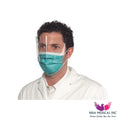 Ritmed ProShield Procedure Earloop Masks with Visor, L3 – Teal