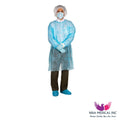 SafeBasics Isolation Gowns, Neck-tie, Elastic Cuff, Blue – Regular