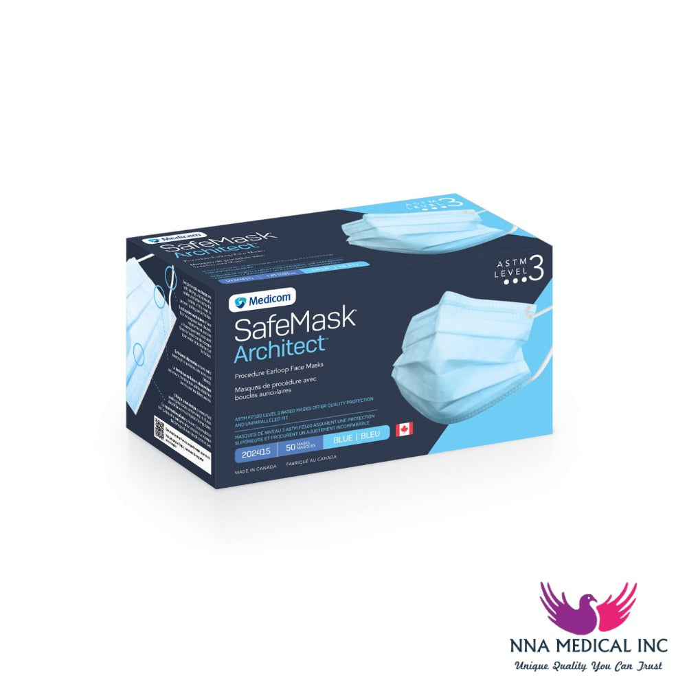 SafeMask Architect Procedure Earloop Masks, L3 – Blue
