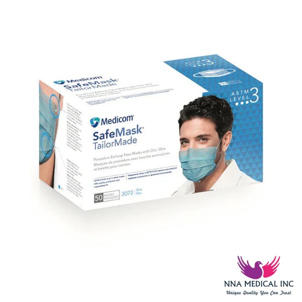 SafeMask TailorMade Procedure Earloop Masks, Adjustable Chin, L3 – Blue – image 2