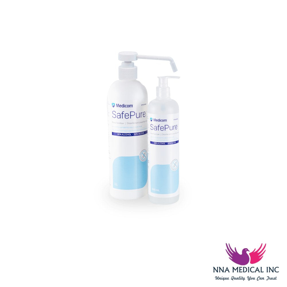 SafePure 80% Liquid Hand Sanitizer 1 L Bottle with Spray Pump
