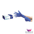 SafeTouch MicroDefense Antimicrobial Nitrile Medical Examination Gloves, Textured, Violet Blue