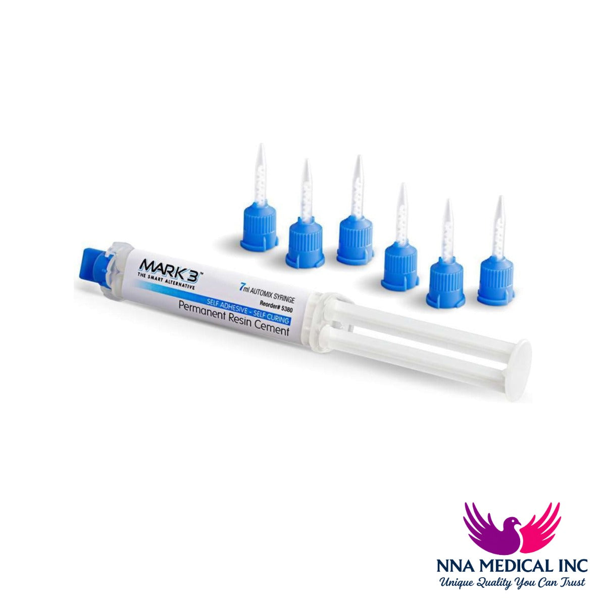 Permanent Resin Cement Self Adhesive 7ml Automix Syringe - MARK3 - NNA Medical