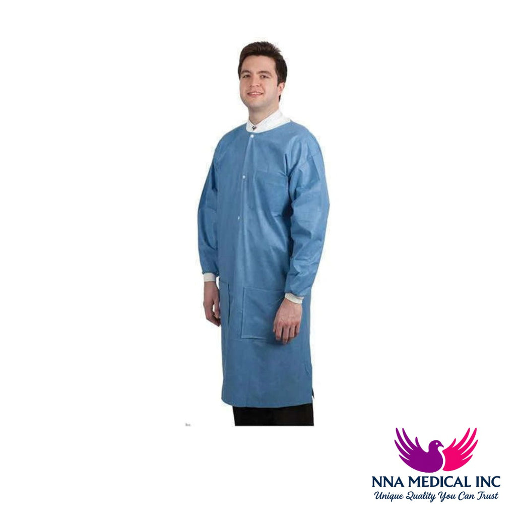 Protect Plus Disposable Lab Coats Knee Length Ceil Blue 10/pk - MARK3 - NNA Medical